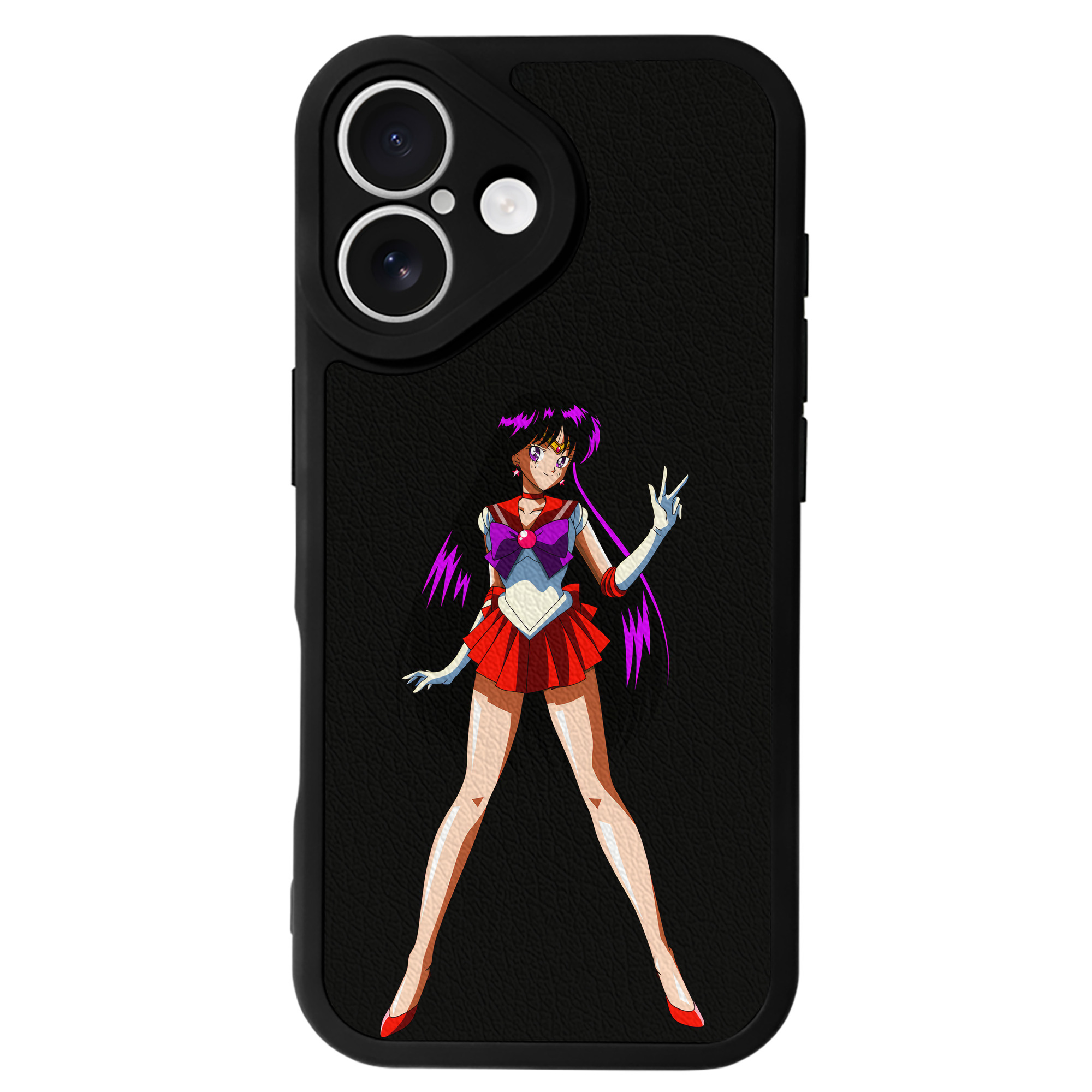 （画像用） 美少女戦士セーラームーン 火野レイ ひの レイ Sailor Moon Hino Rei （セーラーマーズ,Sailor Mars） 【iPhone 16シリーズ対応】シリコンスマホケース（レザー調） 材質：シリコン